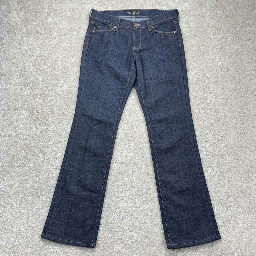 Old Navy The Flirt Jeans Womens 6 Blue Dark Wash Mid Rise Bootcut Stretch Denim
